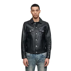 P028 Leather Trucker Jacket