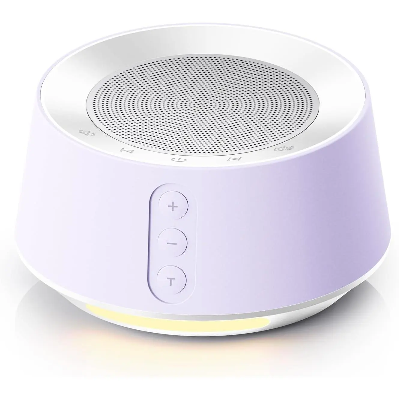 Light Purple Tabletop White Noise Sound Machine Speaker - Corded Plug-in Sleep Aid with 14 Soothing Sounds, 10-Level Dimmable Night Light, 5 Timers, Memory Feature, Button Controls, Alarm Clock for Kid Room, Adults, Power Cord