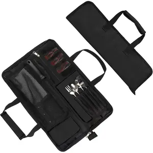 Chef’s Knife Roll Bag, Heavy Duty Oxford Chef Knife Bag, Portable 13 Slots Chef Knife Case, Multi-function Cutlery Knives Pouch Holder Knife Wrap Wallet Tool Roll