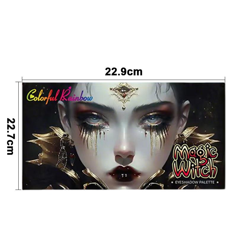 Colorful Rainbow Magic Witch Eyeshadow Palette - 32 Vibrant Glitter & Matte Shades for Dramatic Makeup Looks, Deep and Infinite 32 Col, Matte + Shimmer, Ideal for Creative Eye Makeup - Blend