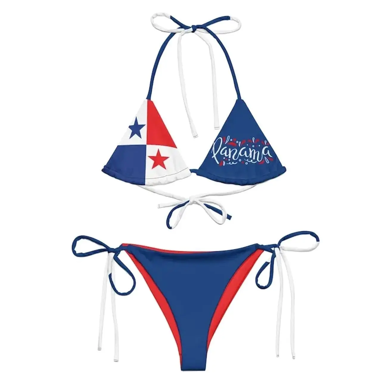 Panama Flag String Bikini, Panamanian Swimwear | Caribbean Festival Beach Set | Latina Pride Swimsuit | Summer Travel Outfit WUN