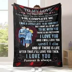 To My Love I Love You Forever & Always Happy Valentine's Day Love Letter Fleece Blankets & Quilt Blankets - The Perfect Warm Gift for Everyone - Bring Comfort and Joy to Your Loved Ones - A Thoughtful Present for Friends, Family, and Partners