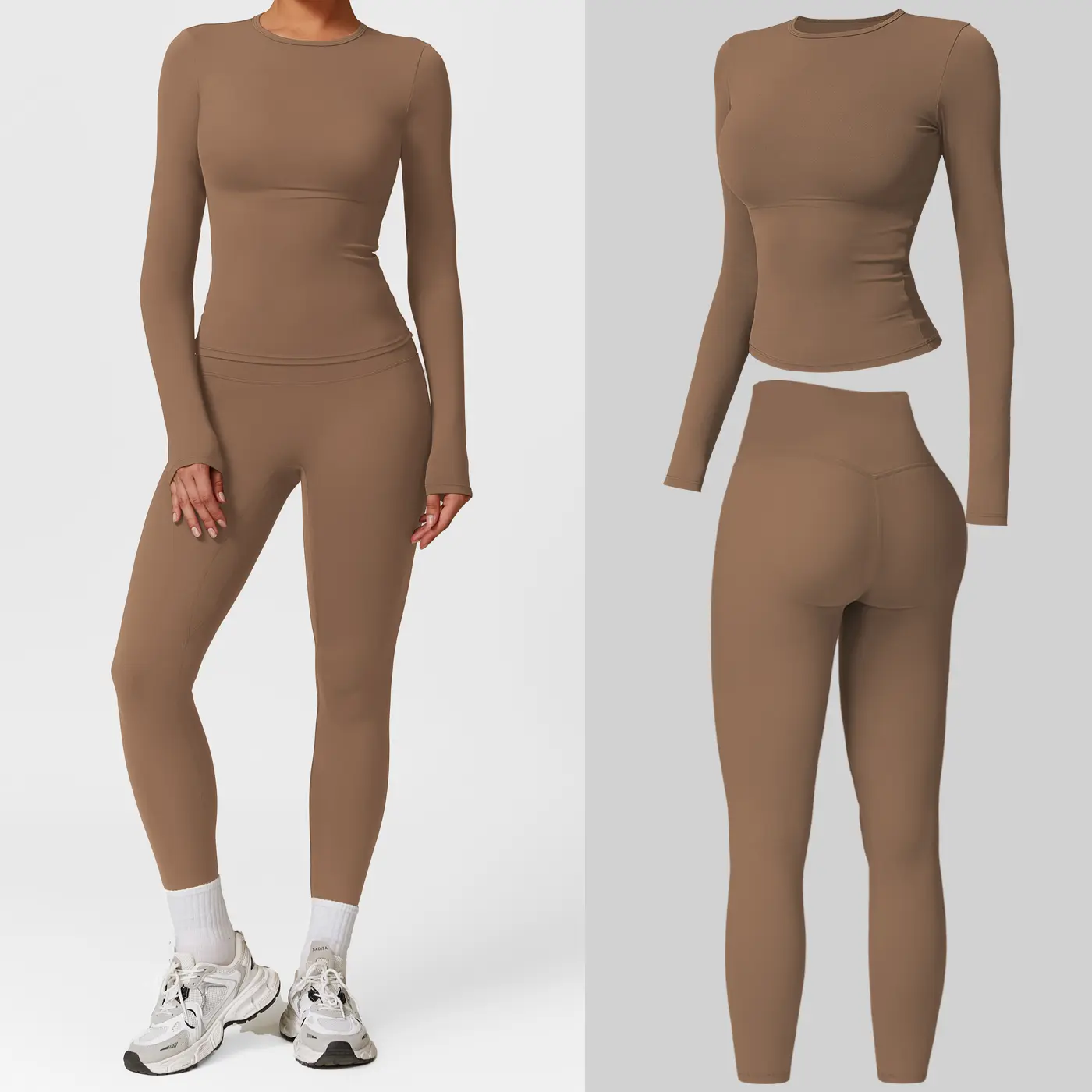 Long Sleeve Set - Mocha Brown