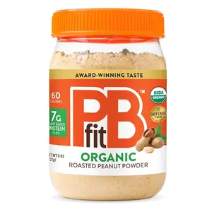 PBfit 8 Ounce Organic Peanut Butter Powder, Powdered Peanut Spread from Real Roasted Pressed Peanuts, 7g of Protein 7% DV, Gluten-Free, 60 calories, 87% less fat (Pack of 1)
