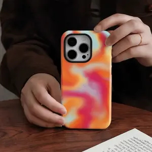 Red orange smudge phone case Cover for iPhone 17 16 15 14 13 12 11 X XS XR Pro Max Plus Air series, the perfect birthday and new year gift for friends, family, loved ones