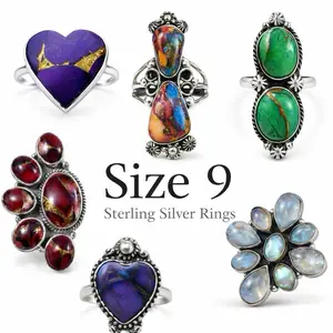 Size 9 Rings .925 Solid Sterling Silver