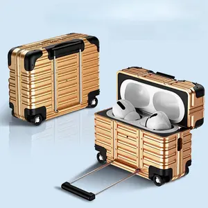 Fashion Individual Suitcase for Airpods 4 3 2 Pro Trendy Luggage Protective Case for Airpods1/2/pro2 Drop-proof Headphone Case ﻿
