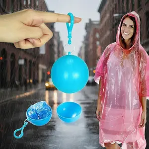 Portable Foldable Rain Poncho Keychain Emergency Disposable Rainwear for Outdoor Camping Fishing Hiking Travel Waterproof Gear Compact Easy to Use Lightweight Sport Accessory, Lightweight Rain Coat