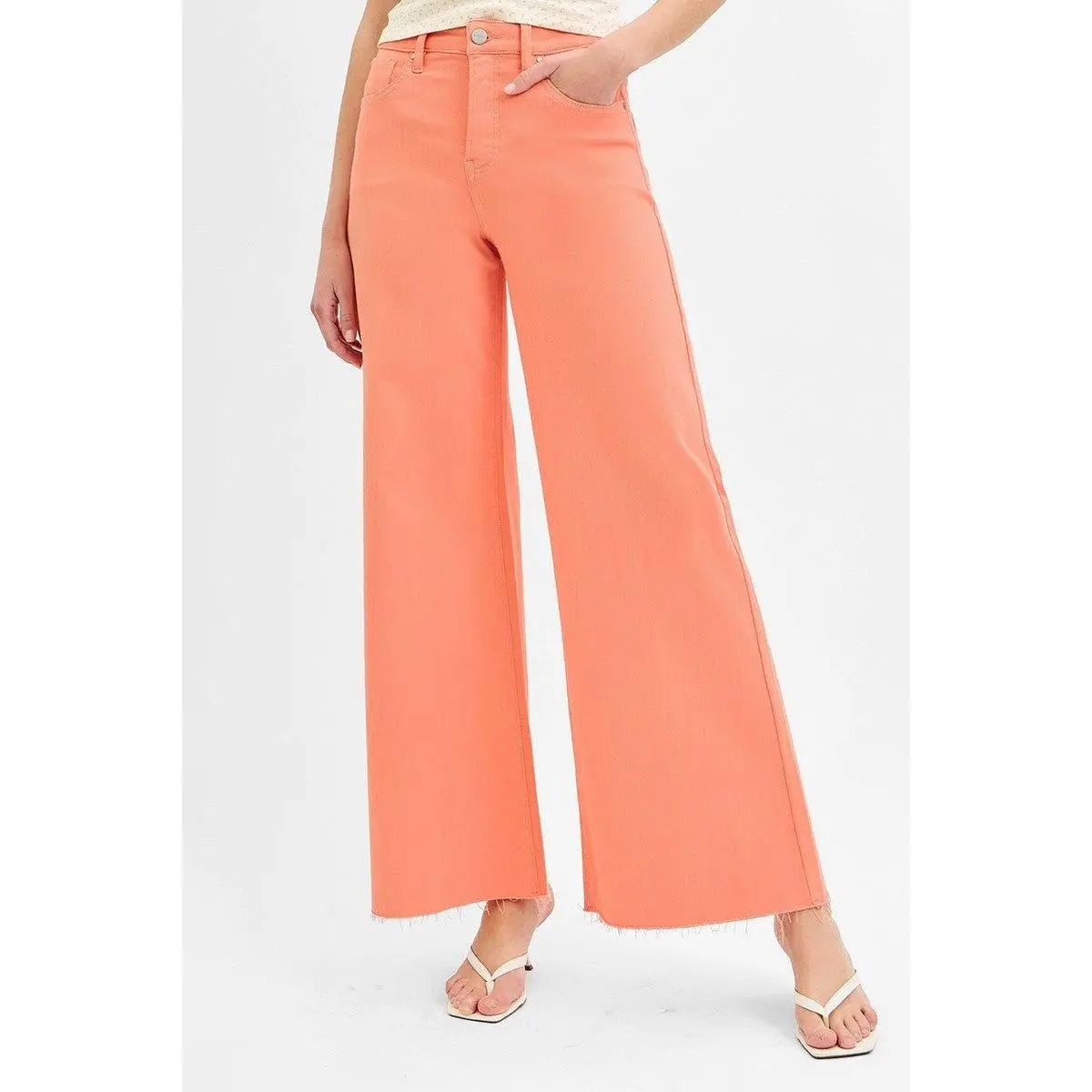 RISEN Coral Tummy Control High Rise Wide Leg Jeans *Final Sale*