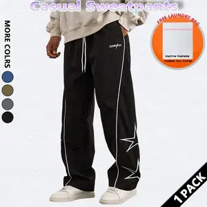 Loose sports pants men's pants star pattern embroidery design comfortable design sports casual style underwear sports underwear sportswear street wear autumn clothing men's sportswearRAIMENTRY