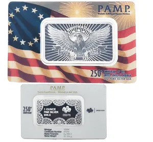 250th Anniversary of the United States of America PAMP Suisse 1 oz Silver Bar in Assay