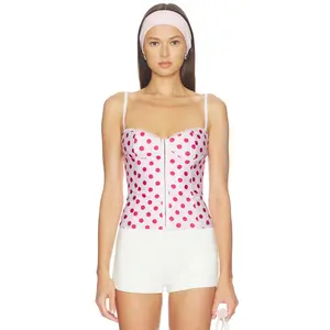 Bella Venice The Caroline Corset in Red & White Dot