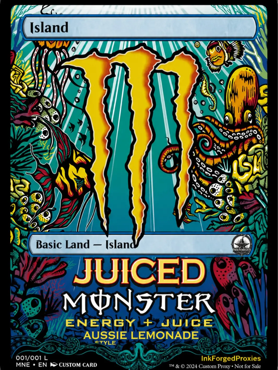 Monster Energy Inspired Full Art Proxy MTG Lands - Collectible Cards Set, Trading Cards Set