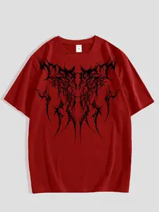 Men's Wing Print Round Neck Tee, Street Fashion Short Sleeve T-shirt for Daily Wear, Men's Comfy Tops for Summer