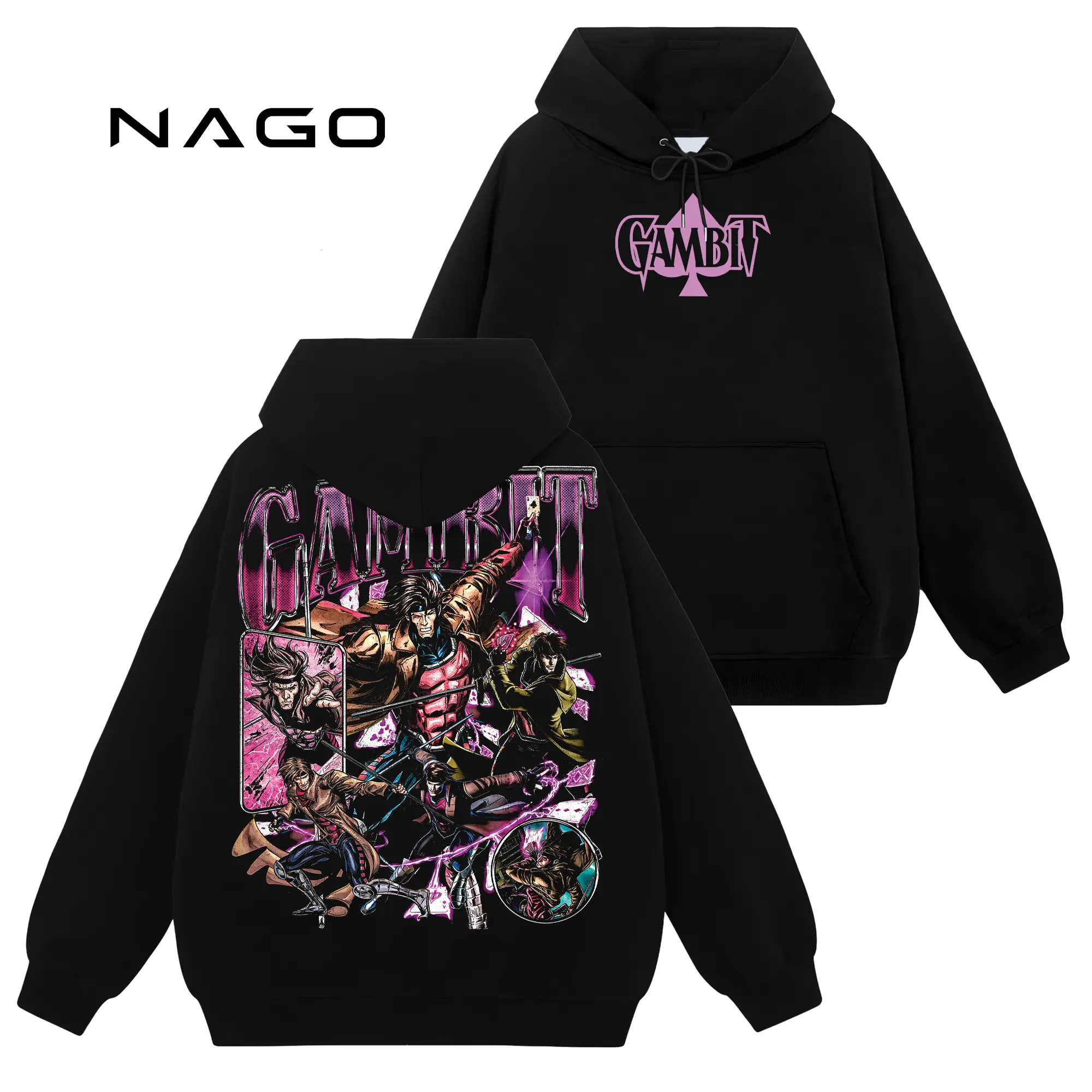 [Nago Shop] Limited The Card Master "Gambit" MCU Comics #570 Unisex Cotton TShirt Sweatshirt Hoodie Top, Retro 90s Y2K Graphic Seamless Basic Casual Everyday Streetwear Tops, Gift For Comics