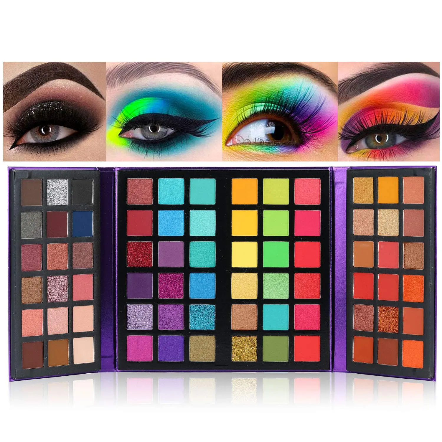 Ultra Secret Eyeshadow Palette, Color Board Matte Shimmer Glitter All In One Makeup Palette Blendable Pigmented Make Up Green Eye Shadow Pallet Gift Kit