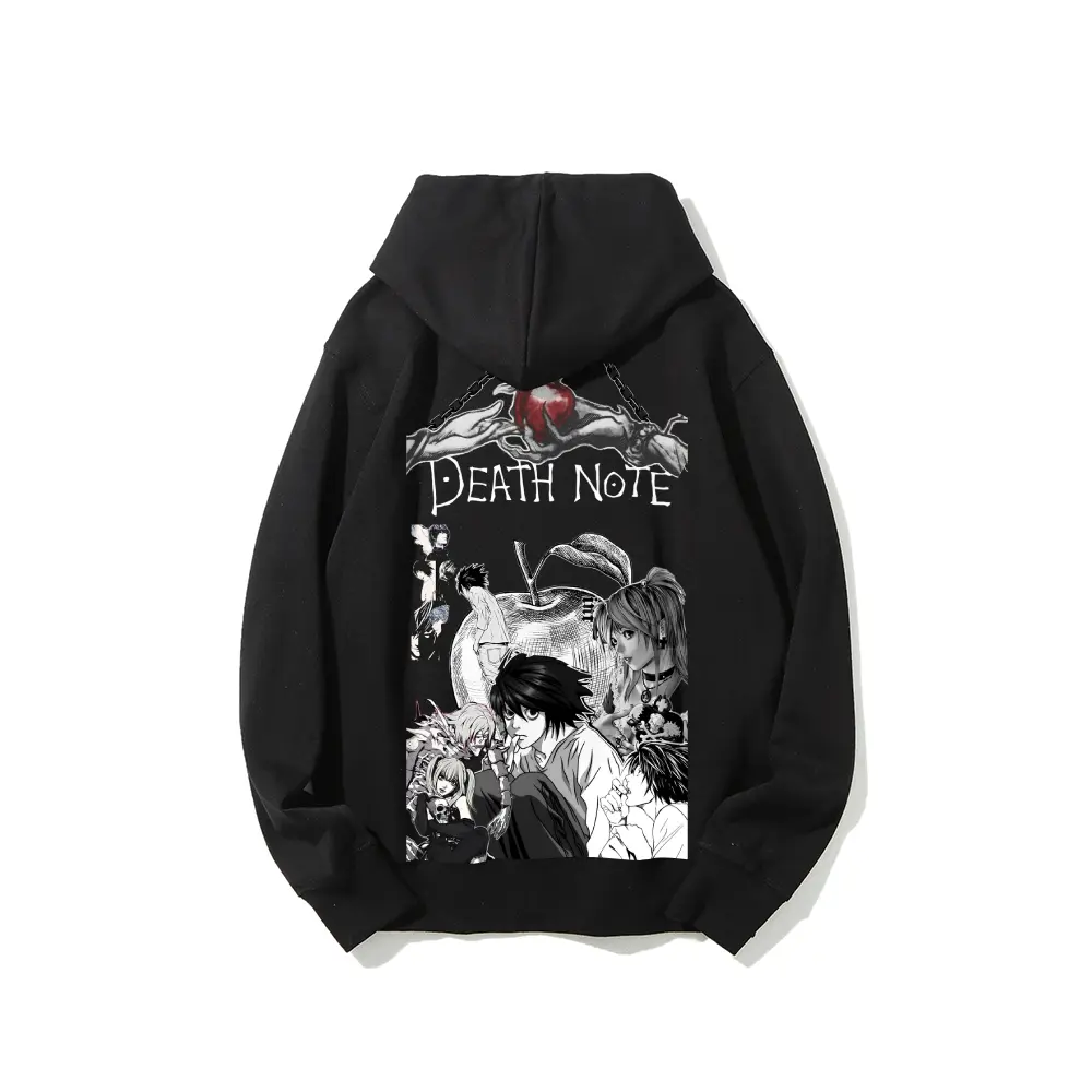 Death Note Anime Hoodie Pullover Cotton Streetwear Unisex Casual Couple Best Gift Cleanfit 100% Pure Breathable Eco-friendly Hot Stamping Printing