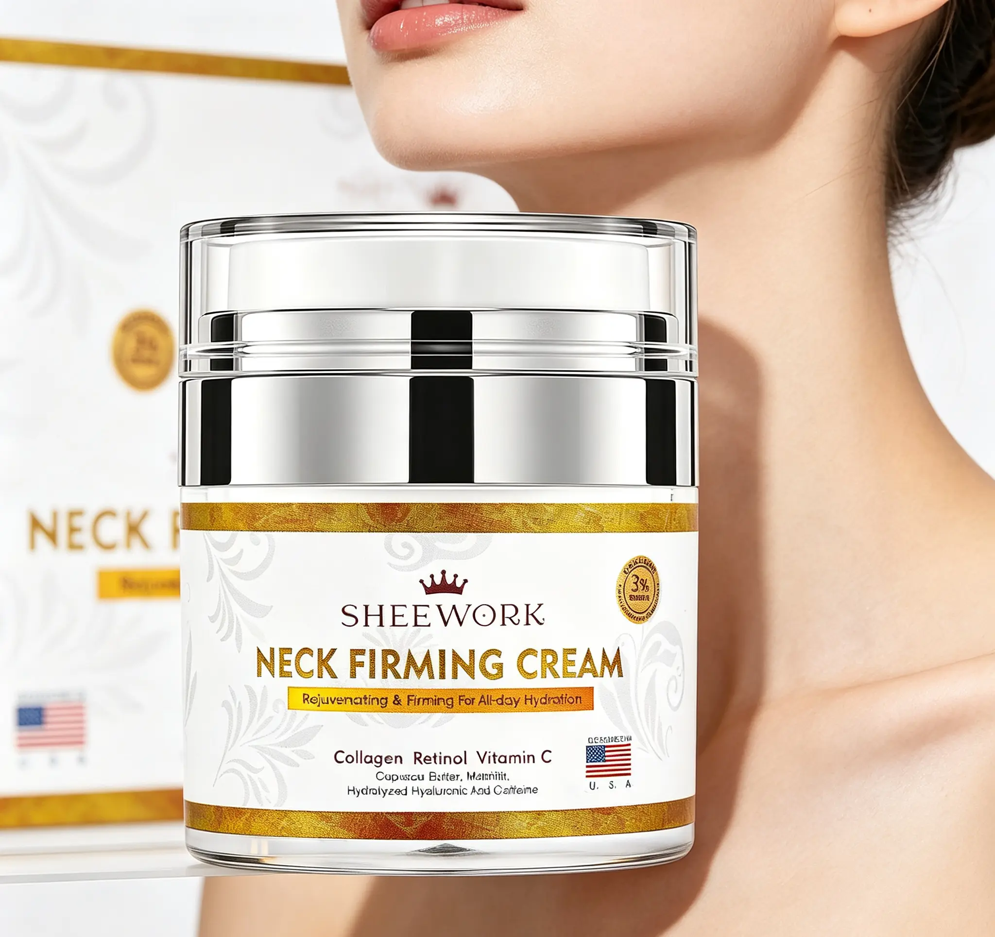 Neck firming Cream, Neck Creams for Lifting and Firming, Neck Tightening Cream for All Skin Types, Gift for Men and Women