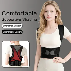 Posture corrector, improving posture and relieving the default condition of the neck being worn under clothes to treat hunchback and listlessness. Back shaping correction band, suitable for adults, students and the elderly
