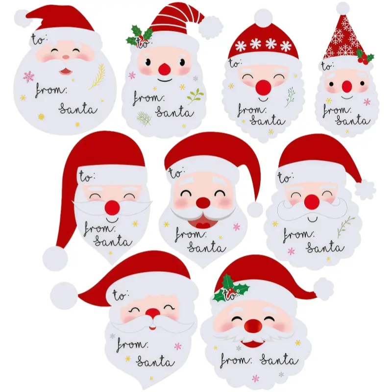 Santa Claus Gift Label Stickers, Perfect for Gifts Envelopes Cards and Packages, Ideal for Celebration Season Sealing