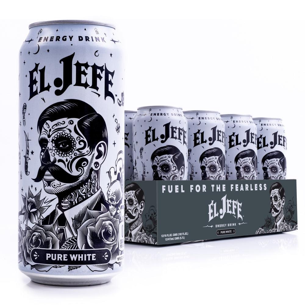 El Jefe PURE WHITE Energy Drink (Case of 12)