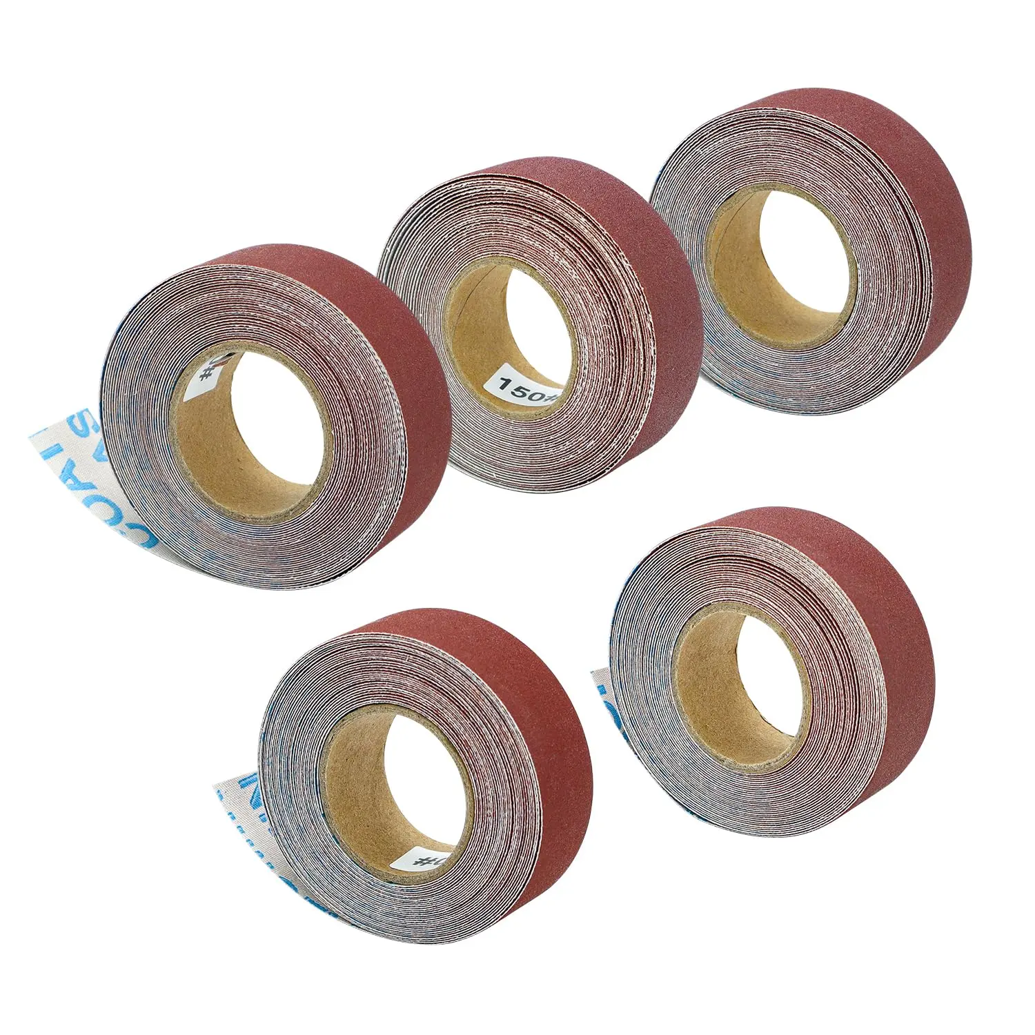Abrasive Sanding Rolls 1" x 20Ft x 5 Grits Abrasive Sandpaper Rolls for Finishing and Sanding Abrasive Paper Variety Pack in Assorted Grits 150, 240, 320, 400 and 600 Grit Rolls