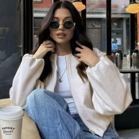 Women's Soft Solid Color Bomber Jacket, Long Sleeve Zipper Pocket Design, Fall Winter Outerwear, Casual Fashion Coat for Women