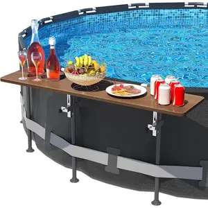 Pool bar for above ground pool accessories with 4711in tabletop side table swim up bar above ground accessories deck for drinks snacks fits 37 top rail