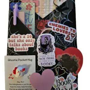 Blind Date with a Book Kit - Reading Log Tracker & Stationery Supplies with Ghostie Pocket Hug & Stickers.