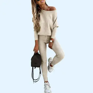 ChicMe Women's 2025 FW 2 Piece Lounge Outfit Long Sleeve Pullover Tops & High Waisted Drawstring Pants Set Tracksuit for All Seasons Soft Cozy Viscose Polyamides Polyester lace flare pants