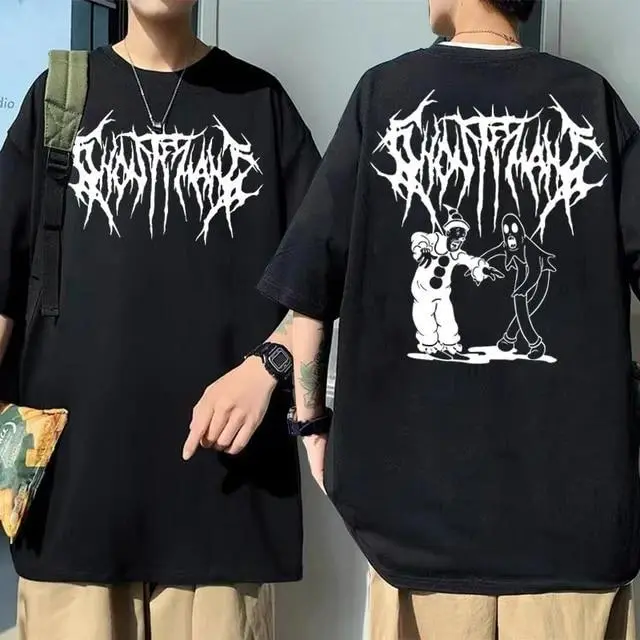 GHOSTEMANE DOUBLE SIDED PRINT T-SHIRT, Short Sleeve Crew Neck TShirt, Graphic T-Shirt, Unisex Printed Cotton T-Shirt, Men's and Women's Size