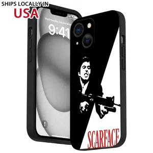 Straight Edge Creative Scar Face Painted Pattern Phone Case for iPhone 16 15 14 Pro Max 13 12 11 XR XS Plus Shockproof Full Camera Protection Durable slim Silicone Cover