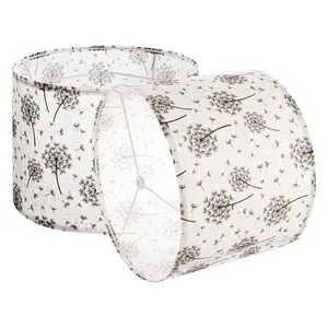 VEVOR Drum Lamp Shade 2 Set, 13 in Top x 13 in Bottom x 10 in High, Medium Drum Linen Lampshade, Replacement Lamp Shade for Table Lamps Floor Lamps, Easy Assembly Required (Light Dandelion Pattern)