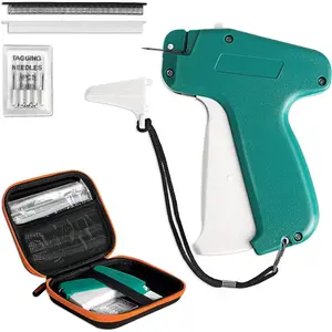 Gun for Clothes with Case, Mini Gun for Clothes, Quick Clothing Fixer, Quilting Hemming Gun Kit with 6 Needles, 1500 White & 1500 Black (Standard)