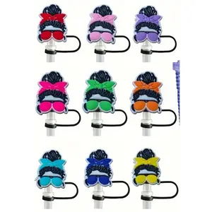 Messy Bun - Straw Topper (cup accessories) Cover Drinkware