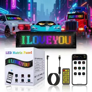 Programmable Flexible LED Matrix Display -  Bluetooth App Control Custom Text, Animations & Music Sync, DIY Patterns, Timer, Multi-Language, Huge Image Library for Car, Shop, Bar & Home Decor outdoorfun