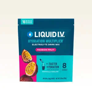 Liquid I.V. Hydration Multiplier - Passion Fruit - Hydration Powder Packets | Electrolyte Powder Drink Mix | Convenient Single-Serving Sticks | 8 Vitamins & Nutrients | 1 Pack (16 Servings)​