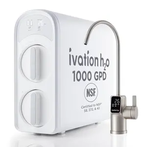 Ivation Tankless RO Water Purifier, 8-Stage Filter, NSF Certified, Smart LED Faucet
