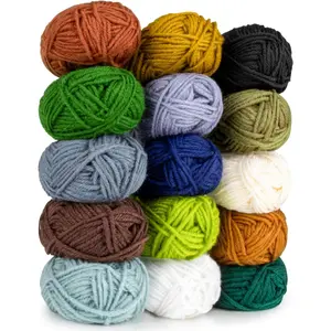 15 Pack x 20g  Yarn - Soft Knitting Yarn for Crocheting for Crafts Skeins for Crocheting DIY Bulk for Handicraft Knitting Scarves Ideal  for Beginners and Adults