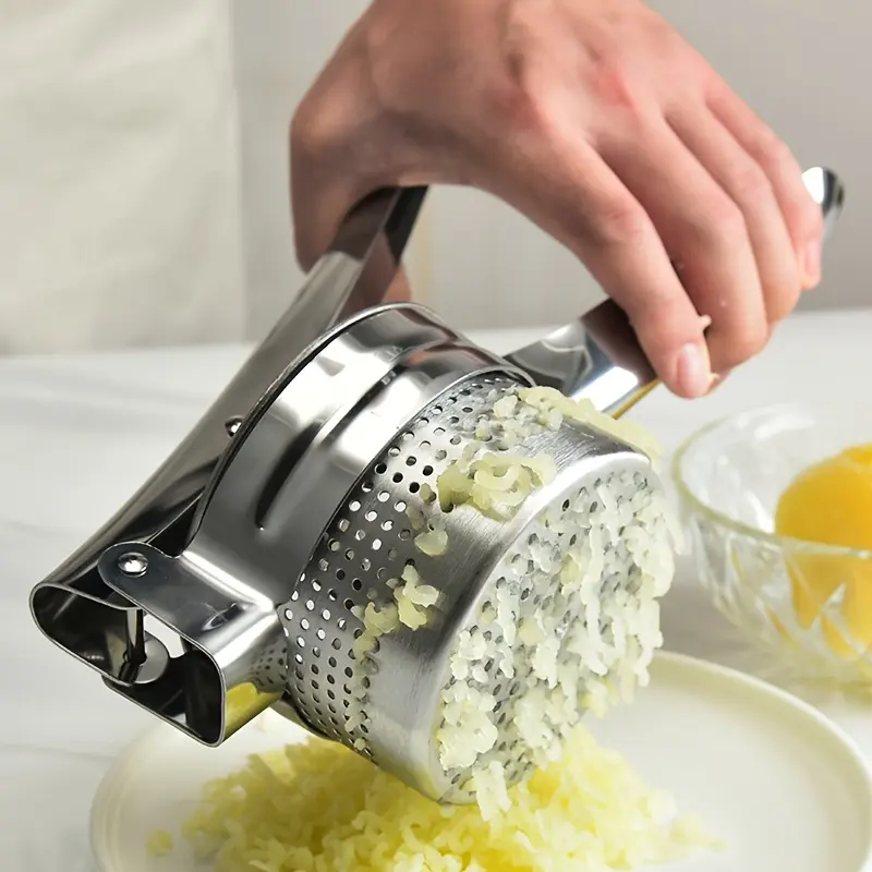 Potato Press, Lemon Juicer, Potato Masher,Potato Ricer,, Multifunctional Juice Maker, Stainless Steel Potato Masher, Kitchen Vegetable Masher with Non-Slip Handle, Manual Fruit Masher, Vegetable Crusher, Kitchen Stuff, Kitchen Gadgets
