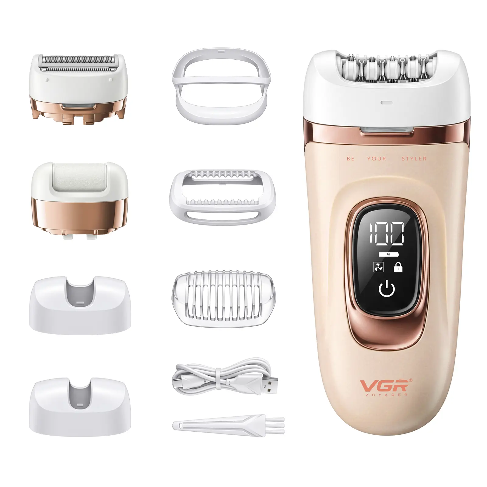 VGR 762 3-in-1 Epilator for Women with Shaver & Callus Remover