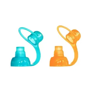 Soft Feeding Bag Silicone Lid Set, 2-Pack Water Blue Spill Control Valve, Ideal for Baby Food Storage & Organization