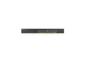 ZYXEL 24-port GbE Smart Managed PoE Switch with GbE Uplink - 24 Ports - Manageable - 2 Layer Supported - Modular - 170 W PoE Budget - Twisted Pair, Optical Fiber - PoE Ports - Rack-mountable, Desktop