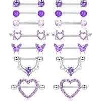 C. Purple Cute Nipple Rings