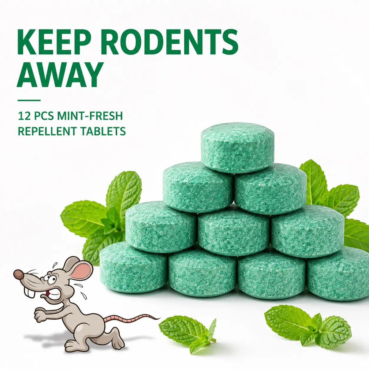 12-Pack Natural Rodent Repellent Balls with Peppermint & Lemon Oils - Eco-Friendly Strong Scent Pest Control, Natural Oils for Rodent Deterrence, Safe Long-Lasting Sturdy Solution (Purchase with Caution),dorm essentials,home essentials