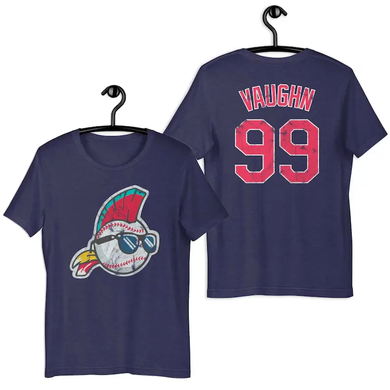 Major League Wild Thing Ricky Vaughn Cleveland Jersey T-Shirt Worn Distressed Jersey Shirt Vintage Retro Baseball Old Time Baseball Shirt Tee
