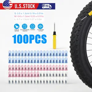100Pcs Tire Repair Rubber Nails Kit, 3 Sizes, Easy Install Leak Stopper with Screwdriver, Rubber-Made Seal-Proof Quick Patch for Car, Motorcycle, Three Sizes