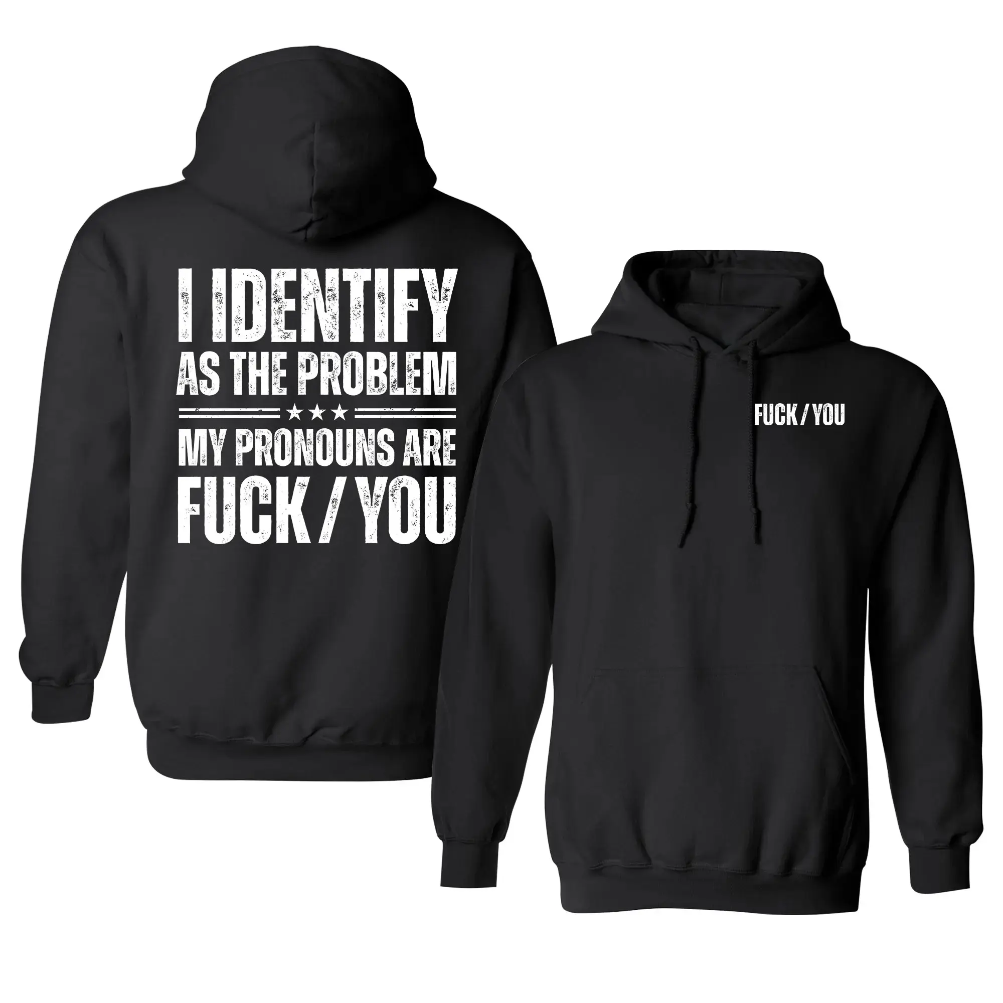 Funny My Pronouns Are Fck You Hoodie, Printed Graphic Hoodie, Daily Casual Cotton Menswear Unisex Streetwear Hoodie for Men Women