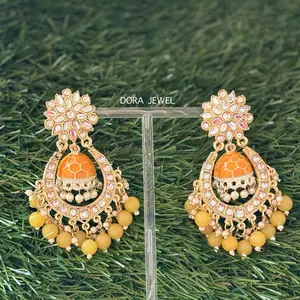 Dora Jewel Kundan Earrings Indian Collection Trending Earrings Set
