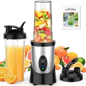 Smoothie Blender, 900W Personal Blender for Shakes and Smoothies Kitchen with 2 No-BPA 22oz Portable Cups, Single Serve Smoothies Maker Mixer for Juices, Nutritious Recipe, Sliver